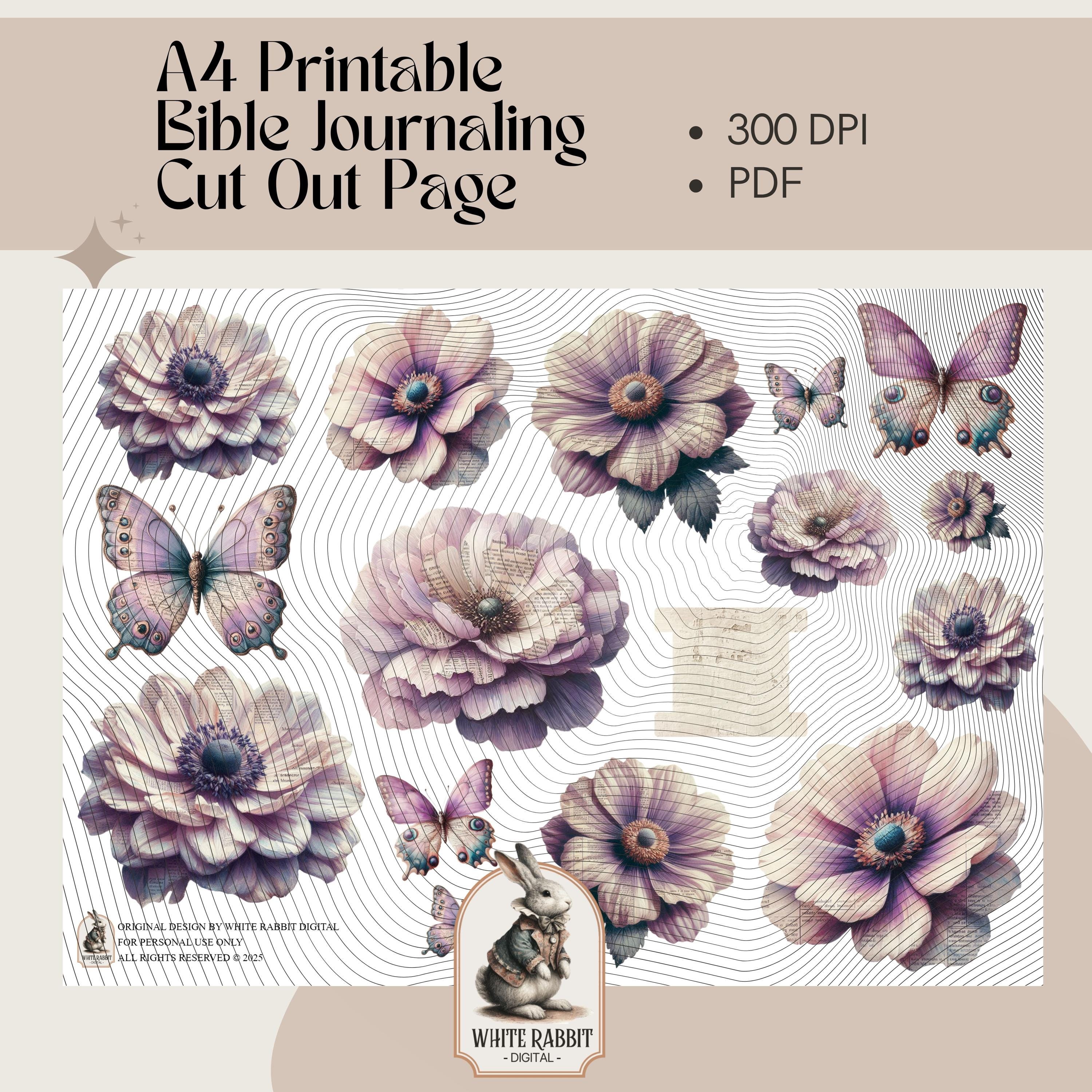 Vintage Purple Bible Journal Double Page | Light to my Path, Psalm 119:105 (PDF)