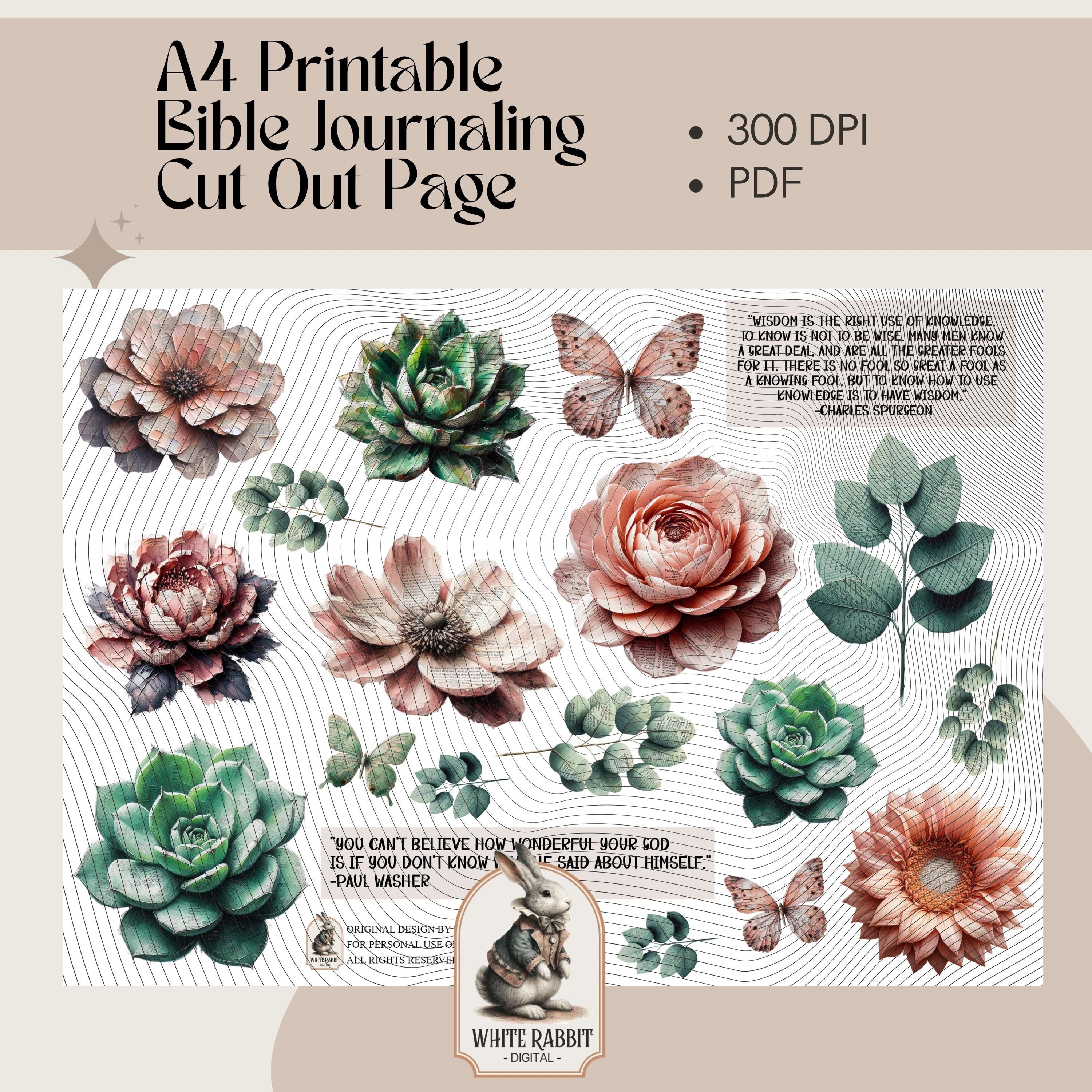 Proverbs 2:1-8 A4 Bible Journaling | Faceless Woman Art | Rose Gold, Sage Printable | Christian