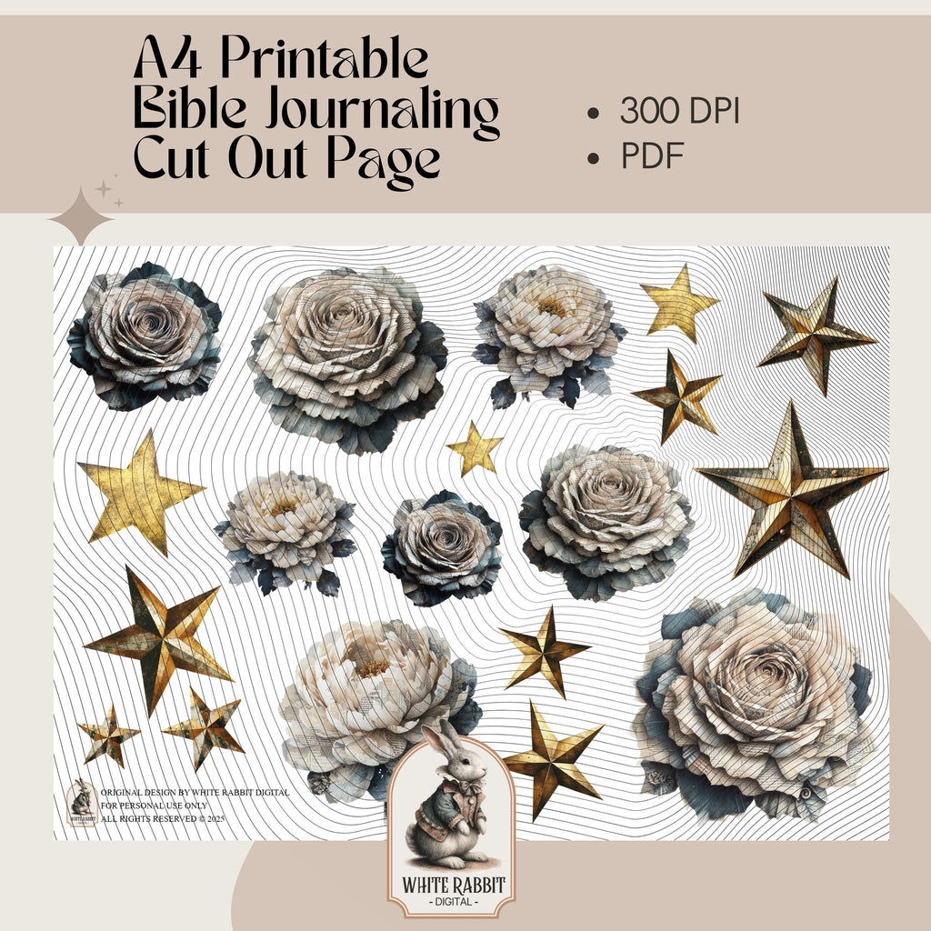 Afrikaans Bible Journal Page | Golden Stars, Psalm 19:1 (PDF)