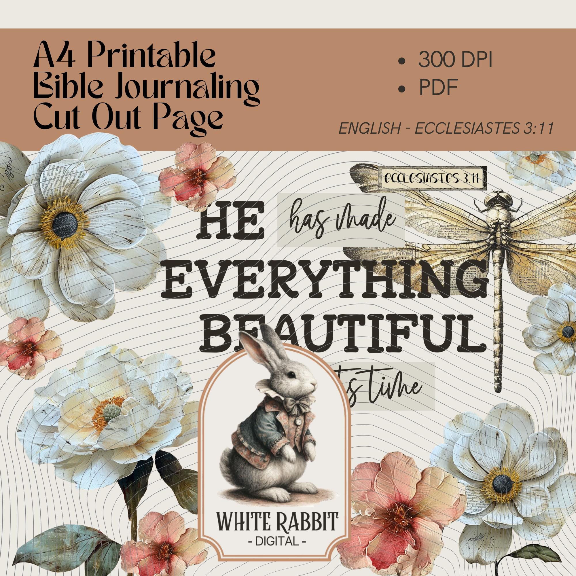 Floral Bible Verse Art Printable | Ecclesiastes 3:11 (PDF)