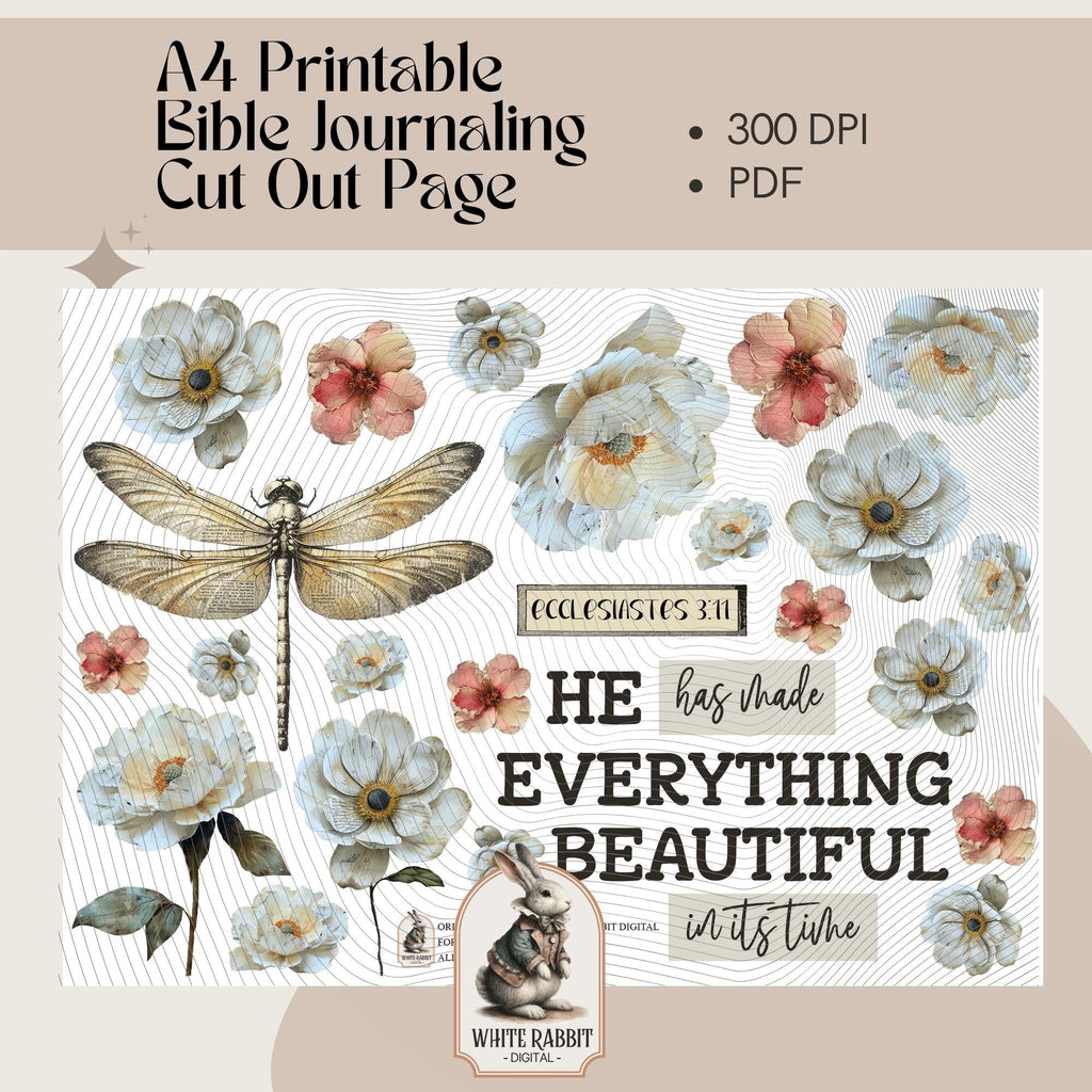 Floral Bible Verse Art Printable | Ecclesiastes 3:11 (PDF)