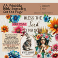 Bible Journaling of Psalm 103:1-5 | Christian Art, Colorful Floral Crown (Digital Download)