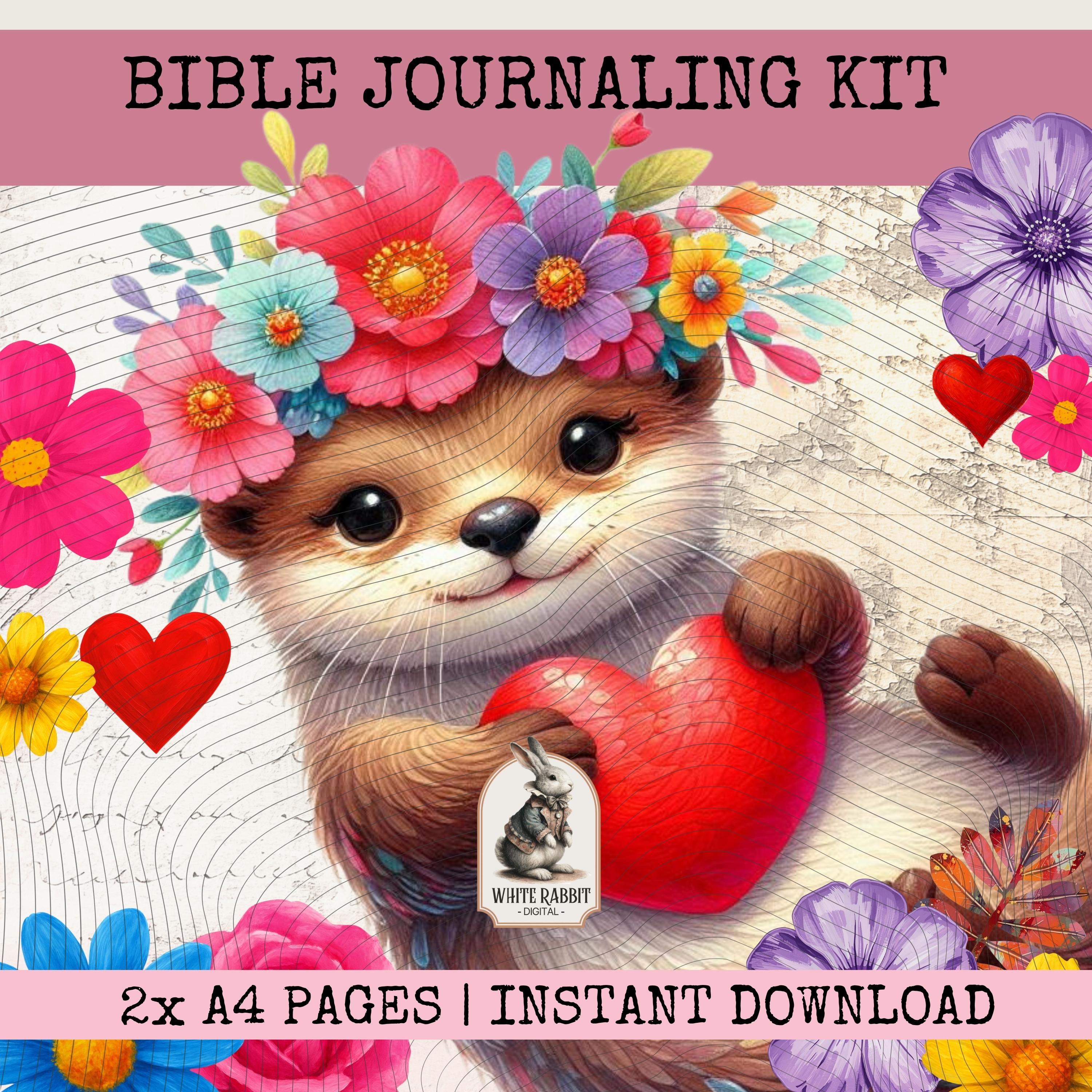 Bible Journaling Kit | Psalm 136:1 - Steadfast Love | Sweet Otter Design | Instant Download