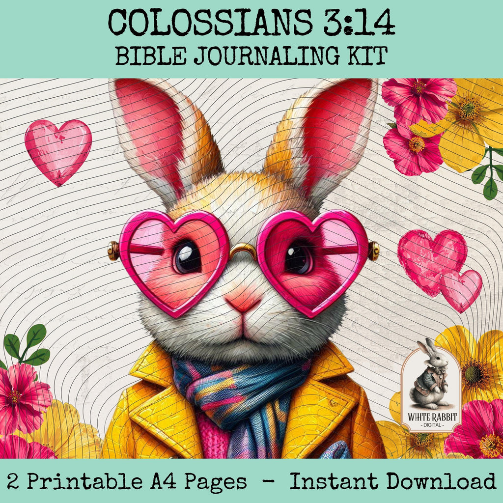 Bible Journaling Kit | Colossians 3:14 - Put On Love  | Instant Download (PDF)