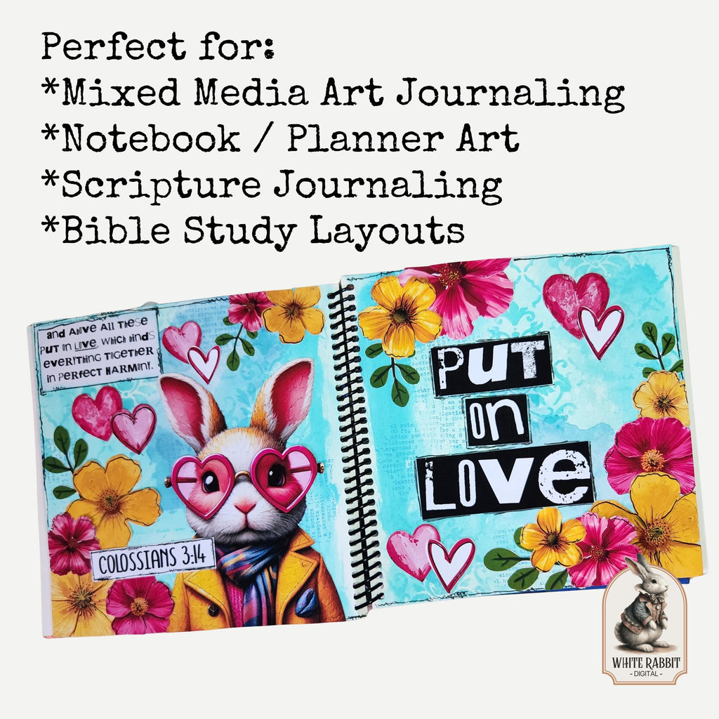 Bible Journaling Kit | Colossians 3:14 - Put On Love  | Instant Download (PDF)