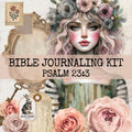 Vintage Floral Bible Journaling Kit | Psalm 23:3 Fussy Cut Elements (PDF)