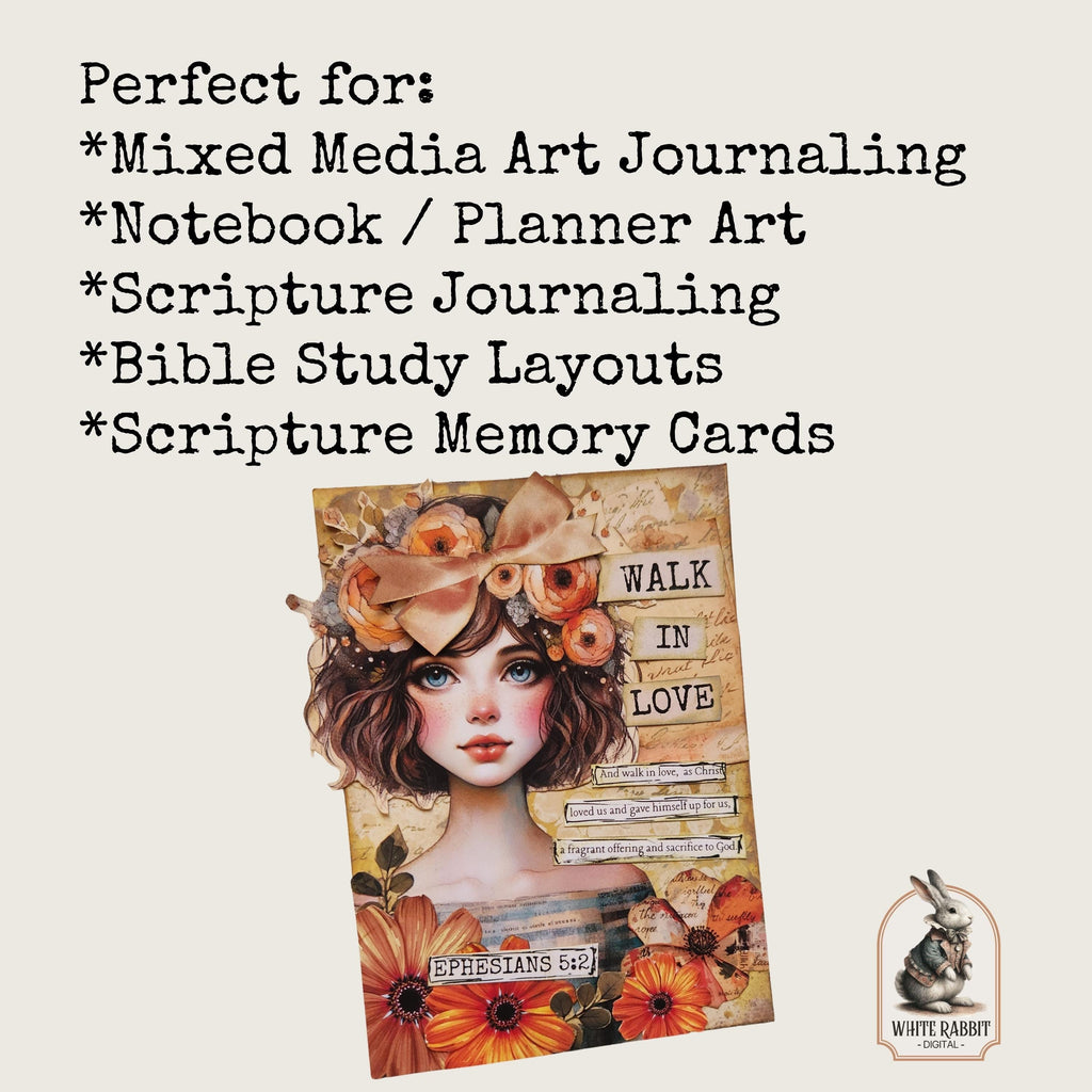 Scripture Cards Kit 2 - Instant Download - Fussy Cut Elements for Mixed Media