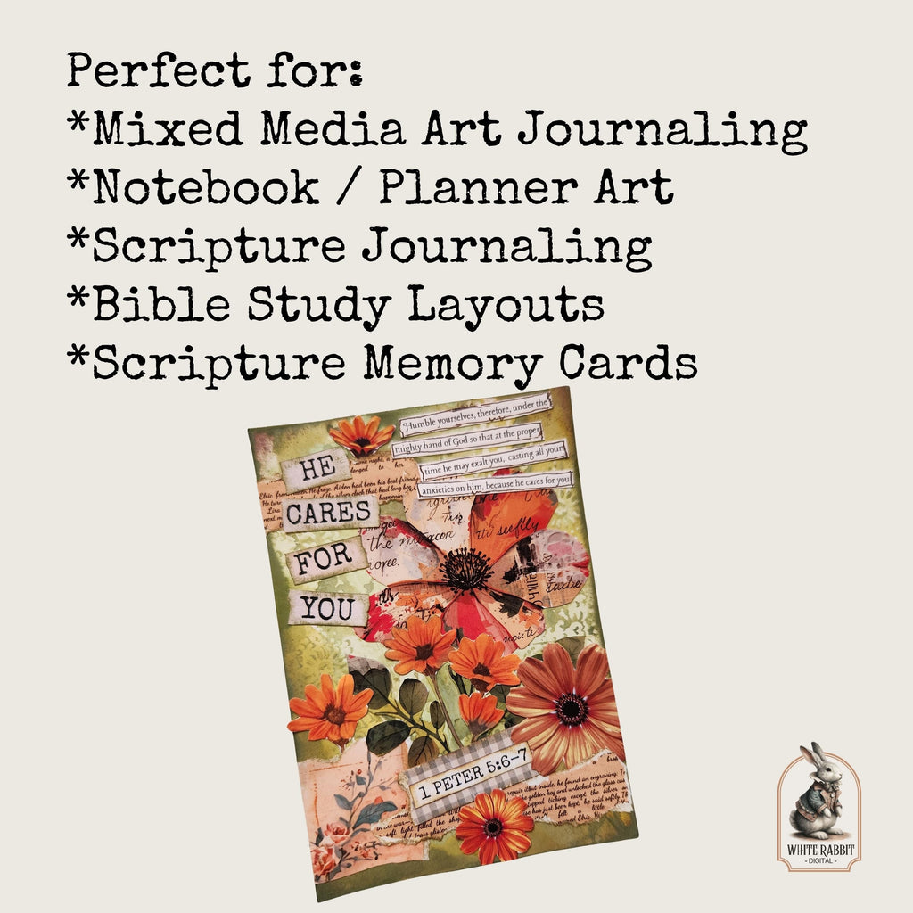 Scripture Cards Kit 2 - Instant Download - Fussy Cut Elements for Mixed Media