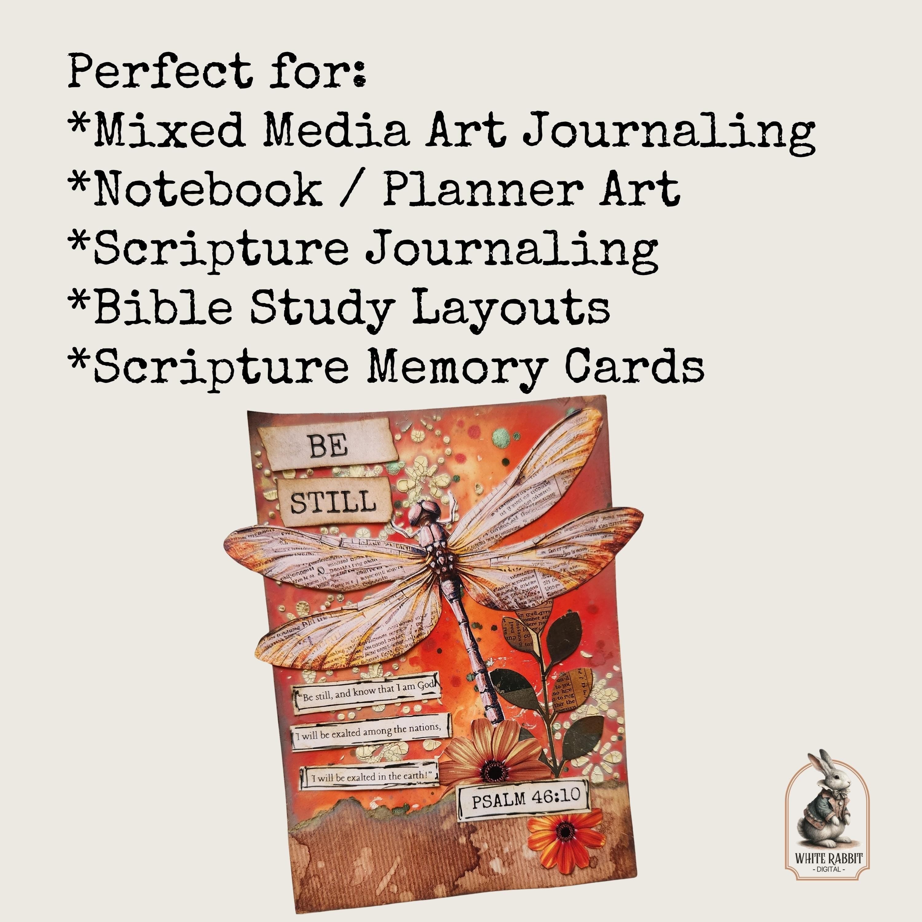 Scripture Cards Kit 2 - Instant Download - Fussy Cut Elements for Mixed Media