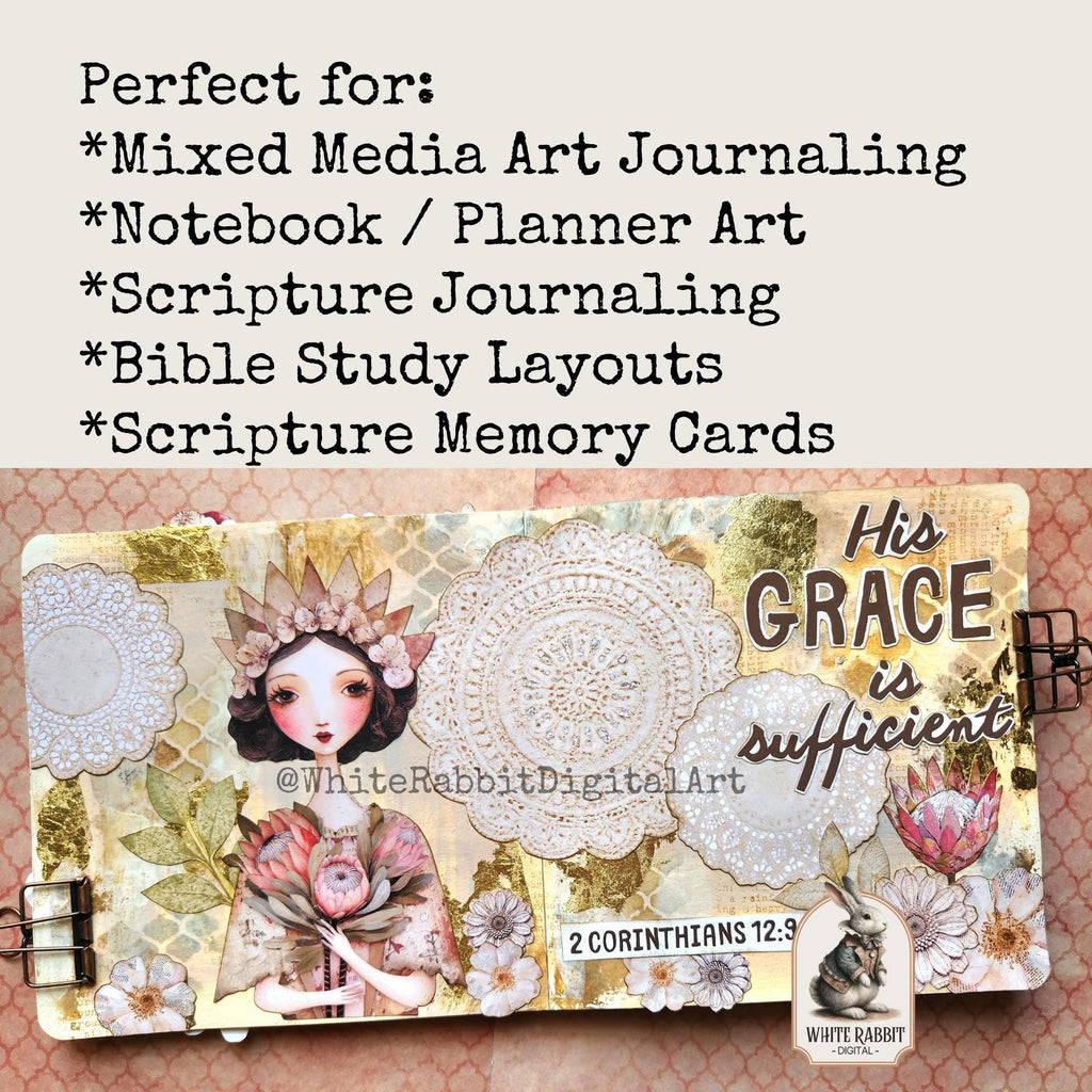 Mini Cut Out Book | Bible Journaling Kit | 2 Corinthians 12:9 (PDF)