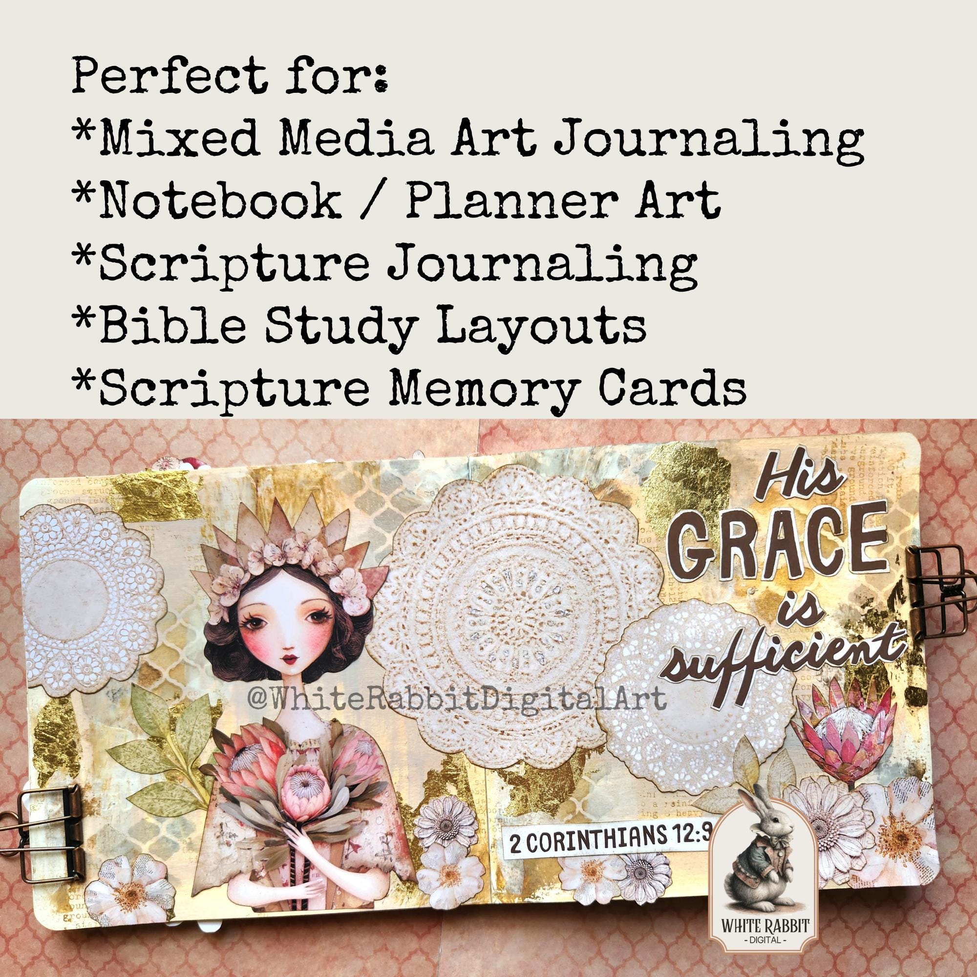 Mini Cut Out Book | Bible Journaling Kit | 2 Corinthians 12:9 (PDF)
