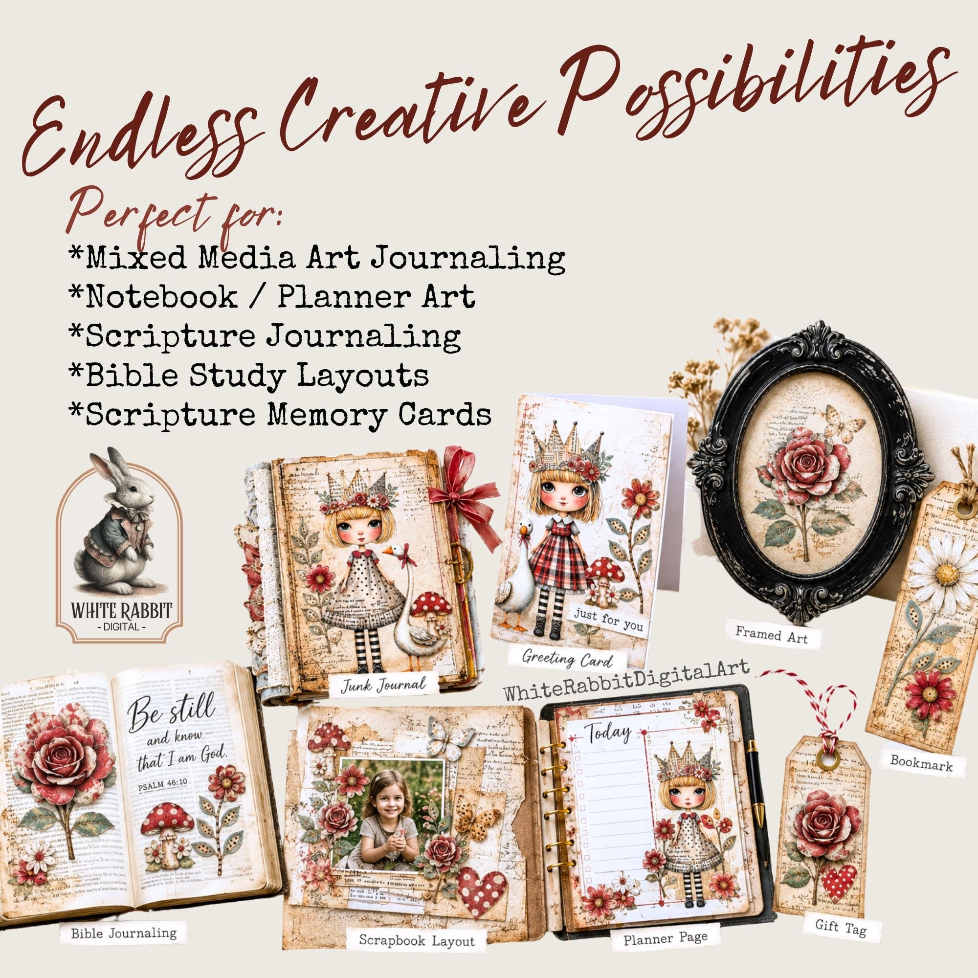 Psalm 13v6 & Psalm 16:1 Bible Journaling Kit, 6 Page Mini Cut Out Book